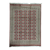 Hand-Knotted High-Quality Red and Gray Area Rug