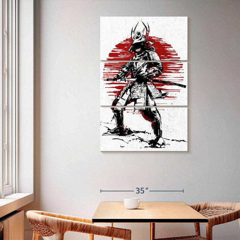 Samurai rouge soleil Sirci, H 65 po x l 42 po
