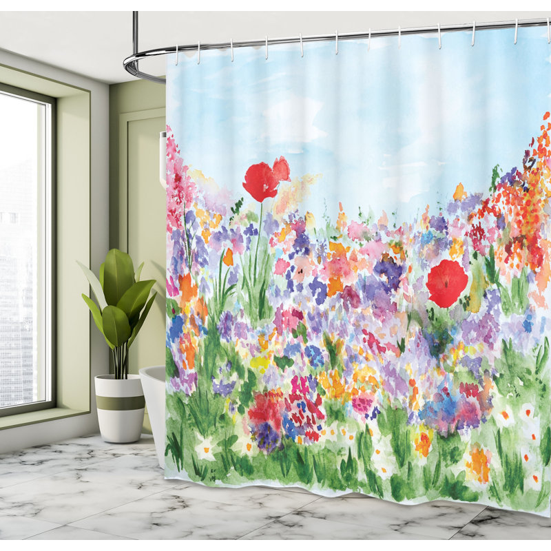 Ensemble de rideau de douche + crochets, H 70 po x l 69 po
