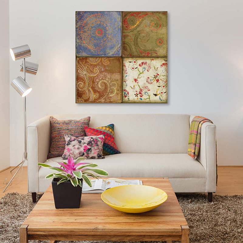 « motif cachemire park i », impression sur toile, H 12 po x l 12 po x P 0,75 po