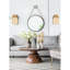 Miroir rond 29,5 po avec cadre en fer noir et corde robuste pour le salon-499810209