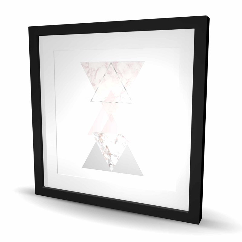 Art géométrique | Reproduction matte encadrée de formes scandinaves, H 24 po x l 24 po, Noir