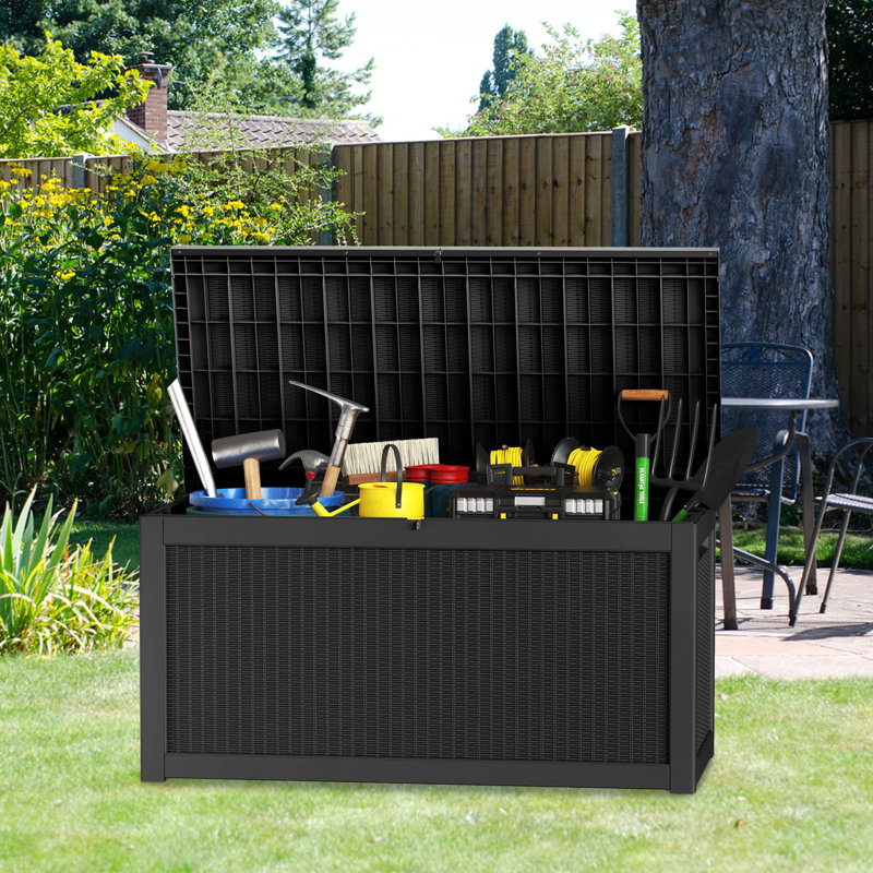 260 Gallon Resin Large Deck Box, 33.7" H x 67.7" W x 32.2" D