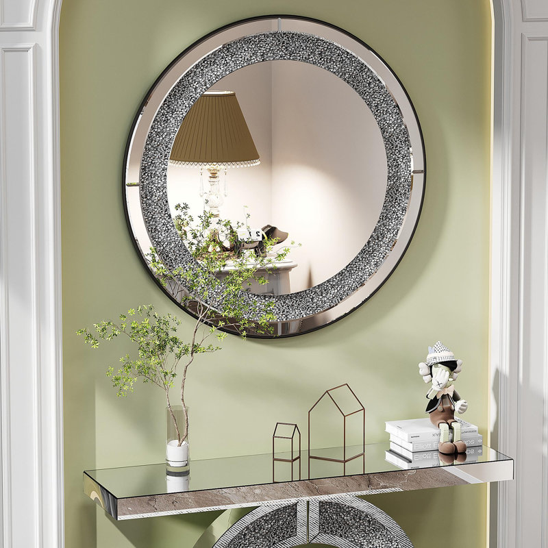 Miroir rond en cristal 33,46 "(85Cm)