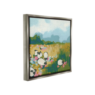 «Abstract Sheep Grazing Floater Frame» par June Erica Vess sur
