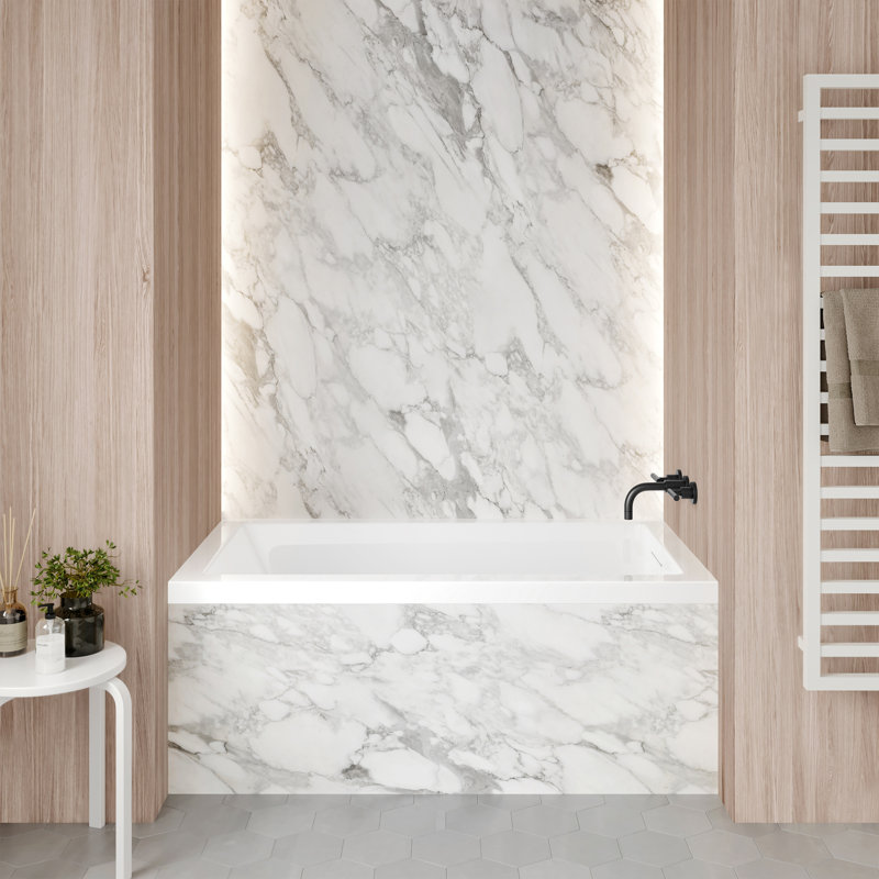 Baignoire de trempage en alcôve droite 54 x 30 Voltaire avec trop-plein intégré avec drain intégré Voltaire Voltaire