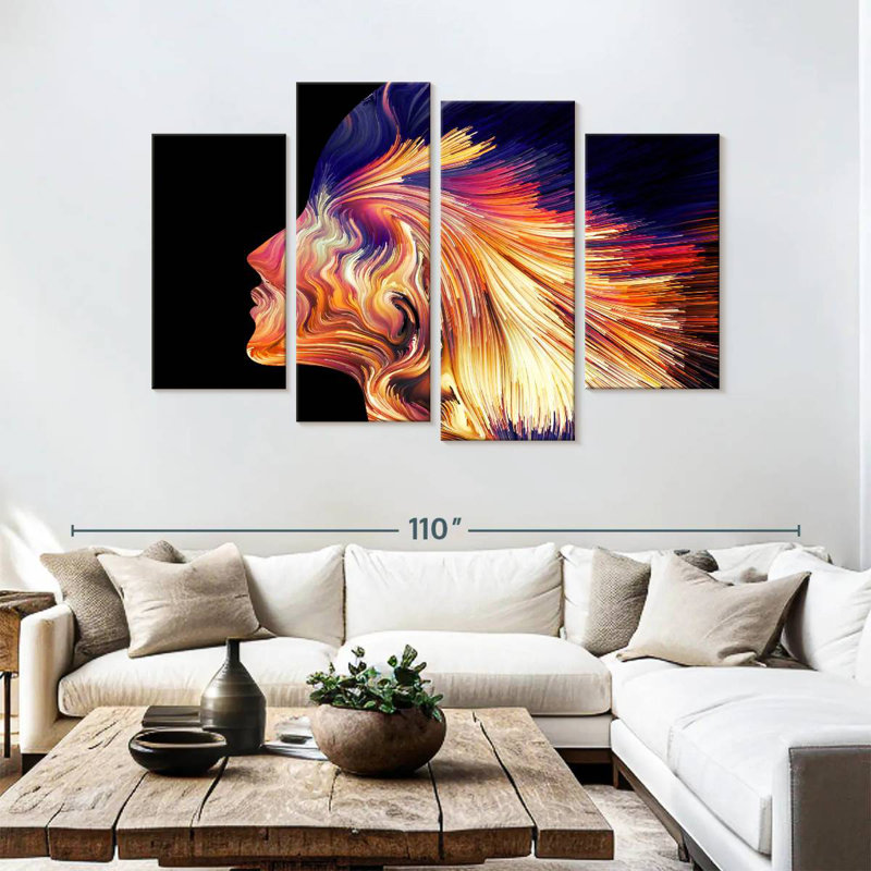 Profil abstrait dynamique Leisha, H 54 po x l 84 po