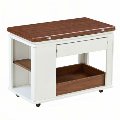 Coffee Table with Foldable Top & Casters