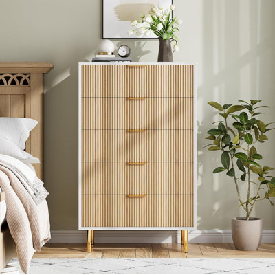 5 Drawer Dresser For Bedroom, With Metal Handles by Mercer41