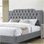 Superbe lit en velours gris grand lit 1pc lit moderne capitonné meubles de chambre à coucher tête de lit-1626318614-1626318602