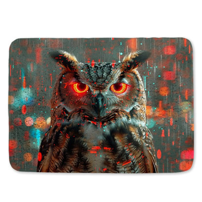 Owl Bath Mat Animal Bathroom Decor Mystical eyes