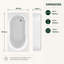 Davos 1550mm x 900mm Soaking Acrylic Bathtub-312435377