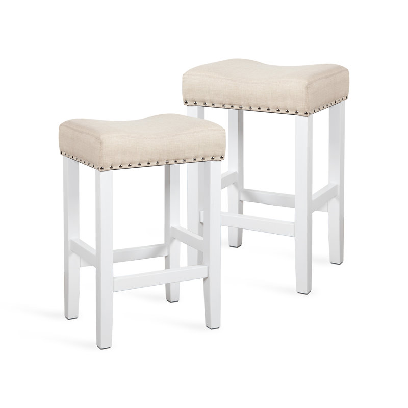 Mulaykah Shaws Stool (Set of 2)  24.4''  Wood DIY , White