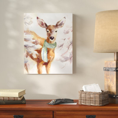 " Fawn Wearing A Green Scarf "