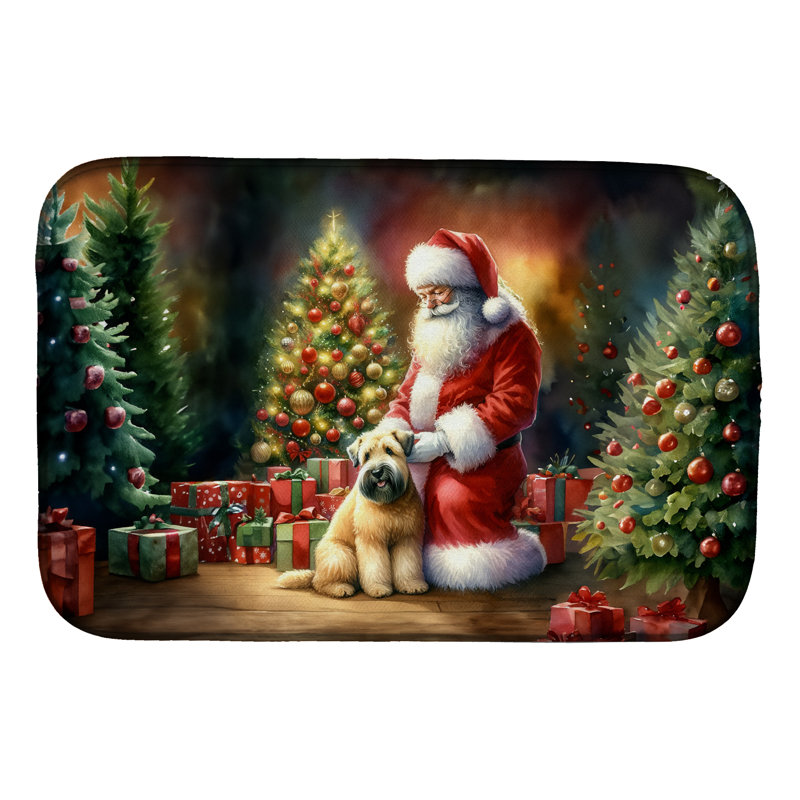 Tapis de vaisselle Wheaten Terrier and Santa Claus