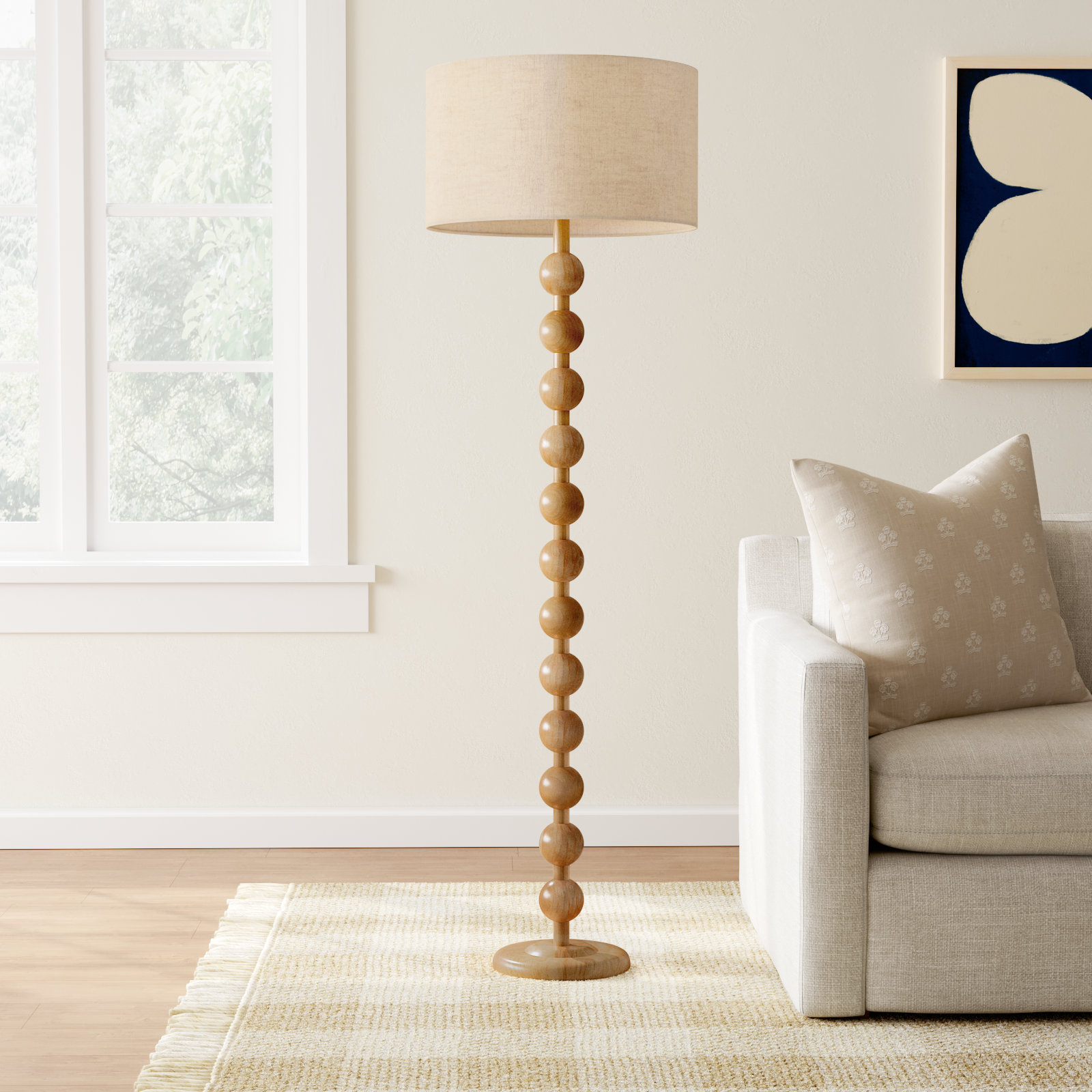 Levy 62" Floor Lamp, Natural