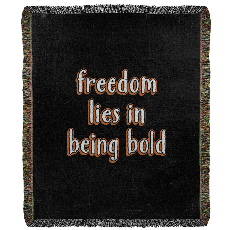 Hand Woven Throw Blanket, 60" L x 50" W, Orange