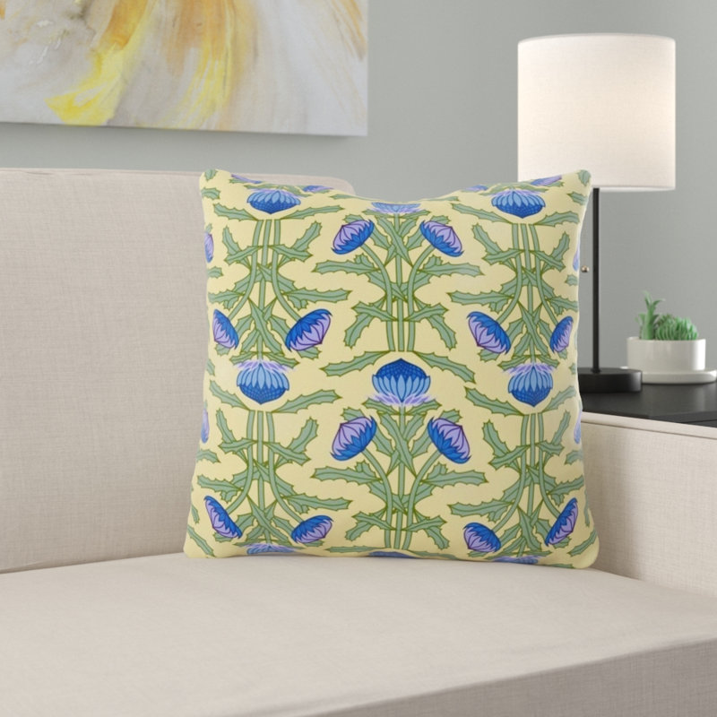 Coussin décoratif à motif , Beige et vert, Intérieur
