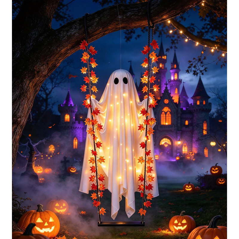 Décoration d'Halloween fantôme suspendu, grand fantôme suspendu avec érable