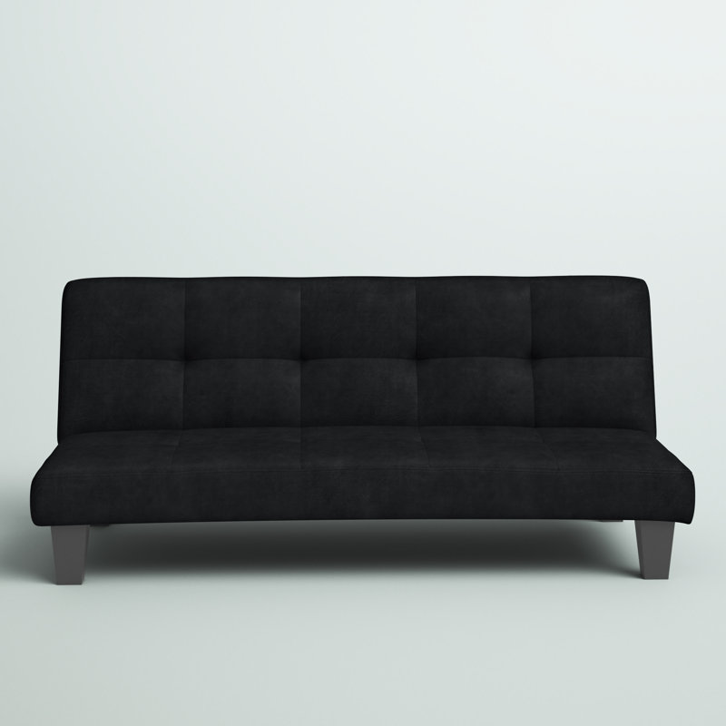 Upholstered Sofa, 68W x 31.5D x 28.5"H / SF BED: 67W x 38D x 7.5"H, Black, Microsuede