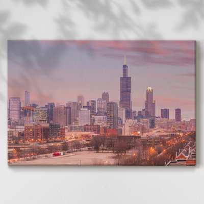 Rétro horizon de Chicago sur toile