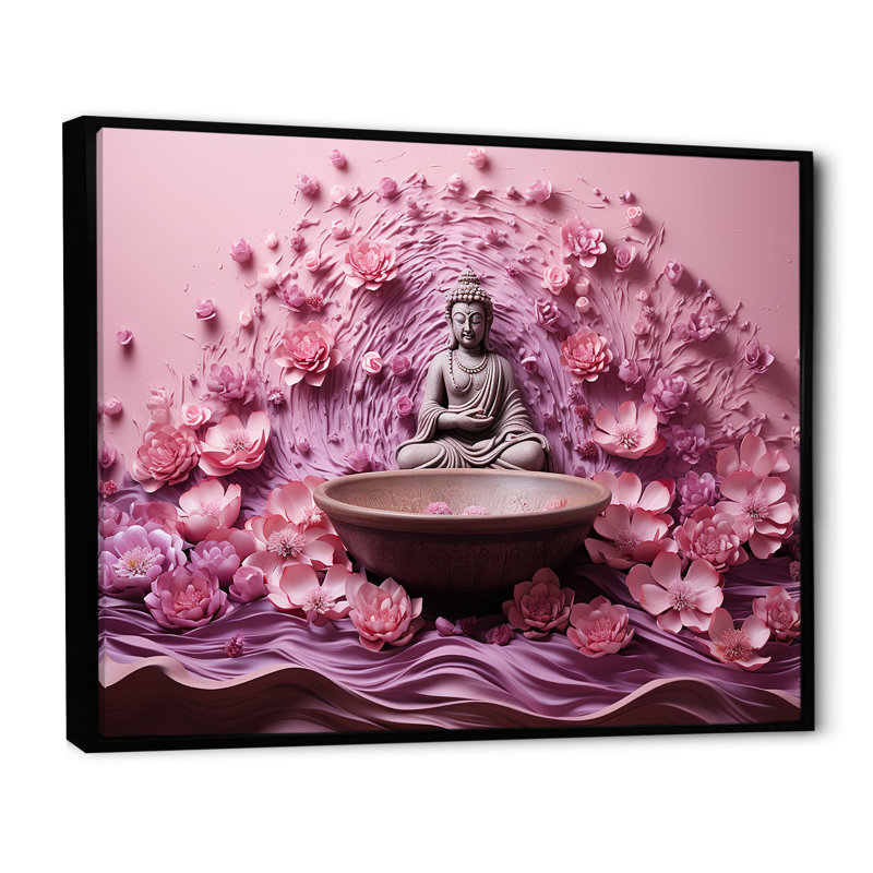 Hindouisme spirituel mantras méditation - impression, Cadre flottant noir, H 34 po x l 44 po x P 1,5 po