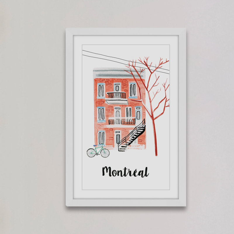« montréal apartment » par molly rosner, reproduction d’art encadrée, 18" H x 12" L x 1,5" D