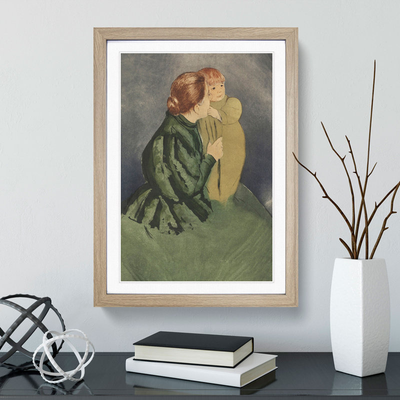 Mother and Child Vol.5 by Mary Cassatt - Framed Print, Oak Framed, 48cm H x 36cm W x 2cm D