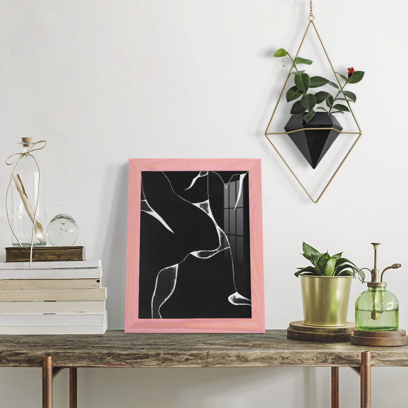 Toile encadrée de qualité supérieure Night Bloom II - prête à être accrochée, Non, H 11 po x l 9 po, Papier avec cadre rose