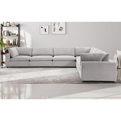 Ensemble de conversation modulaire 7 pièces avec rembourrage doux 7 pièces