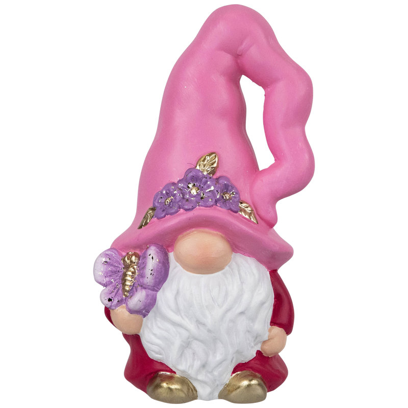 Statue de jardin fantaisie et humour synthétique, Rose / rouge