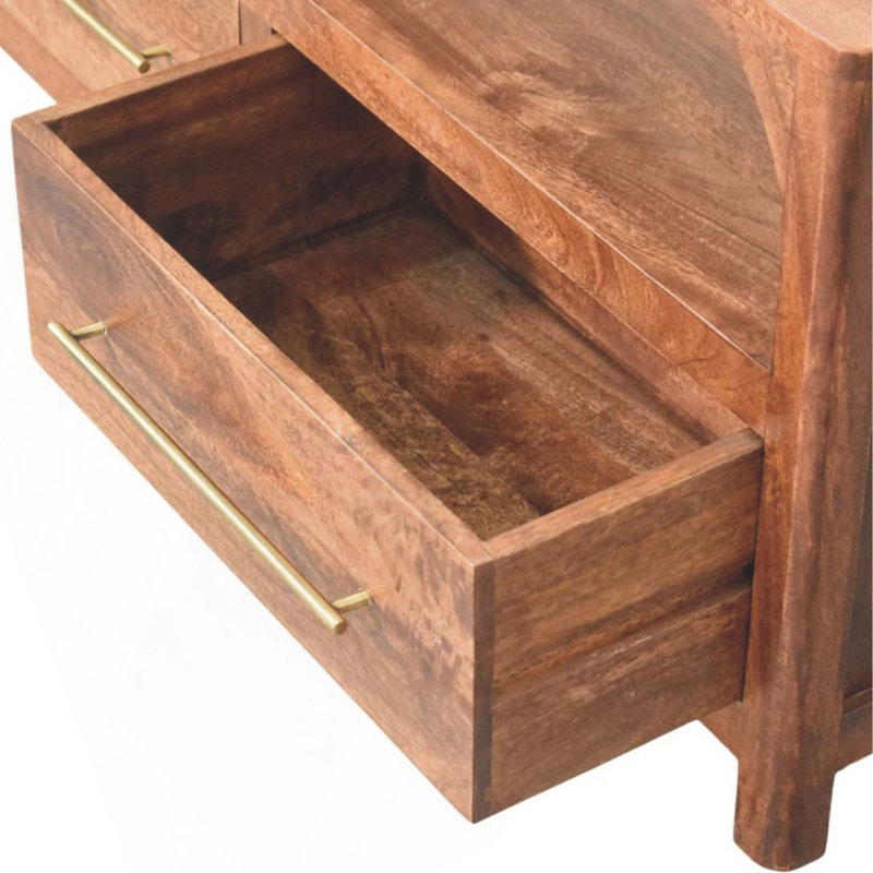 Solid Wood Arc-Line Media Console