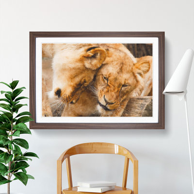 Cuddling Lions - Picture Frame Painting