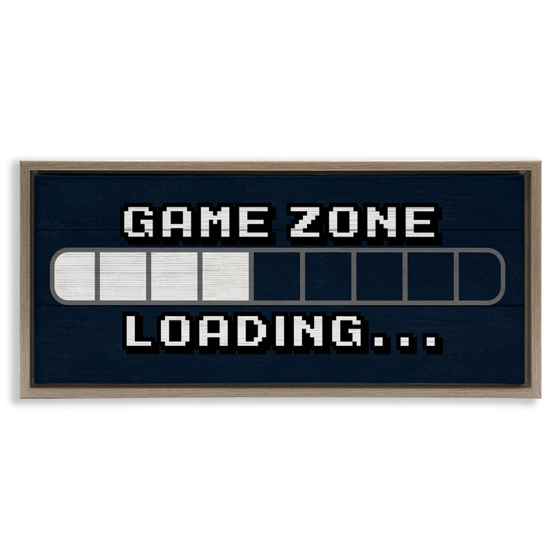 Game Zone Loading Pixels, 11" H x 25" W, Montalcino Elm Floater Frame