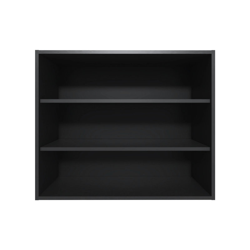 Armoire murale moderne noire pour économiser de l'espace dans la cuisine - H 30 po x l 36 po x P 12 po, panneau de particules, grattoir, contient des épices, des bols, des bocaux, ajoute un style essentiel monté sur le flair, et sauve