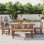 Ensemble de salle à manger d'extérieur en bois d'acacia (1 table + 1 banc + 4 chaises) pour patio, balcon, cour arrière