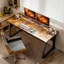 Bureau d'ordinateur, bureau à domicile 71 pouces avec pieds réglables, brun