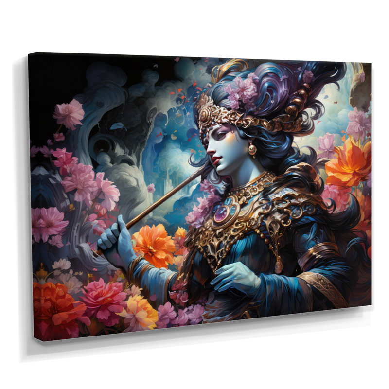 «Hinduisim Art», art mural de l'hindouisme, H 30 po x l 40 po x P 1,5 po, Toile tendue
