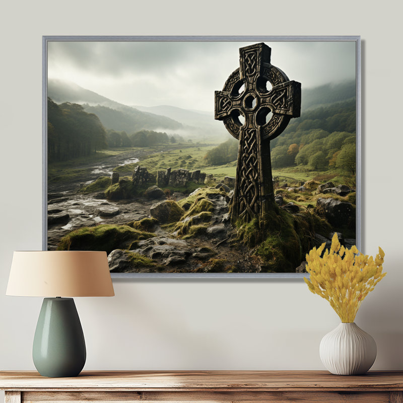 Irlande Celtic Harmony - Art mural Irlande, H 12 po x l 20 po x P 1 po, Encadrement argenté
