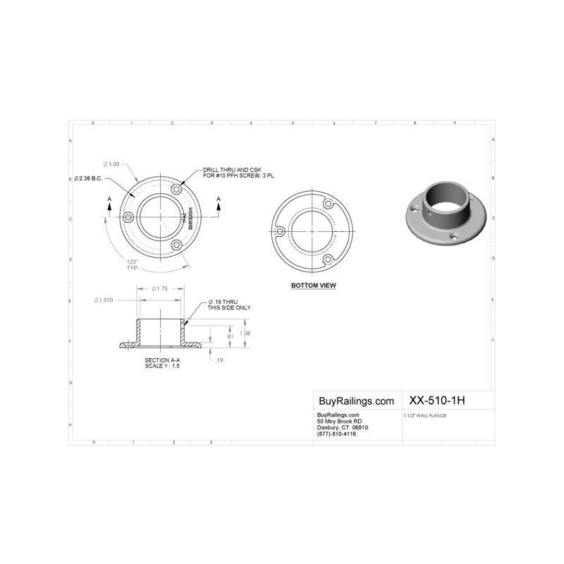 Wall Flange, Satin Stainless Steel