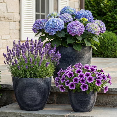 3-Piece Set PE Narrow-Waist Tapered Planters