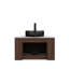 Meuble-lavabo mural 24 po Dina avec lavabo, meuble-lavabo rayé à bords arrondis avec tiroir Dina, comptoir et comptoir en verre noir transparent
