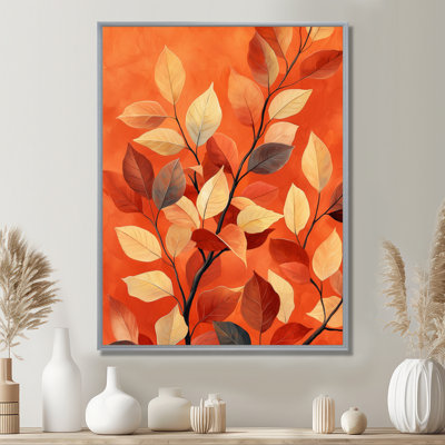 Breonna, terre cuite, feuilles et couches de forêt II - feuilles, impressions sur toile