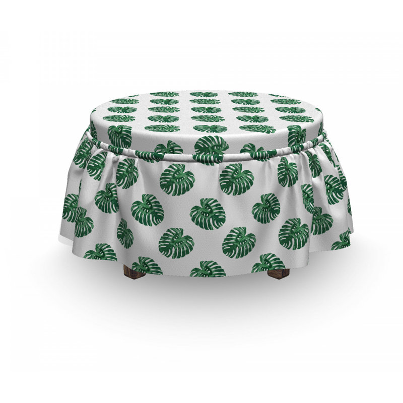 Housse pour repose-pieds à feuilles monstera