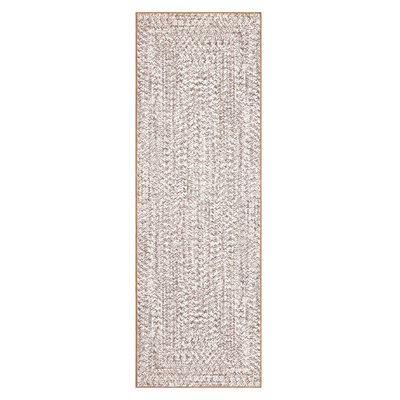 Braided Printed Texture Machine Washable Rug with Rubber Backing for Living Room Non-Slip Dining Room Rug Easy-Cleaning Floor Carpet for Bedroom