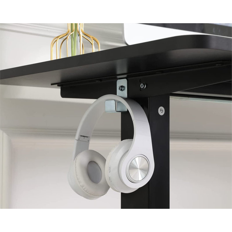 Kryslin Height Adjustable Gaming Standing Desk, Black