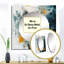 «Bliss Of Happiness In Yellow And Blue III - Abstract Collages Square Mirror Wall Art for Bathroom-100994965