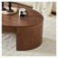 Table basse ovale moderne de luxe, placage de frêne noyer pour table de salon