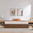 King Wooden Platform Bed Frame Without Headboard, Hydraulic Lift Up Storage, No Box Spring Needed, Walnut Brown-962734964-962734953