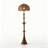 French Mid-Century Wrought Iron & Rattan Floor Lamp